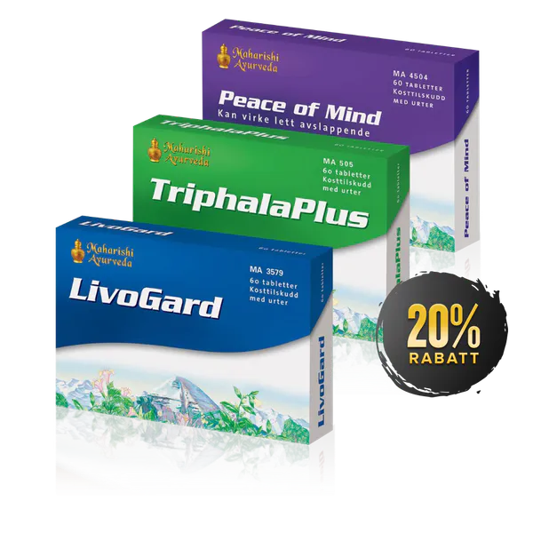 Hovedbilde Ayurvedisk Grunnpakke (Triphala Plus + LivoGard + ...
